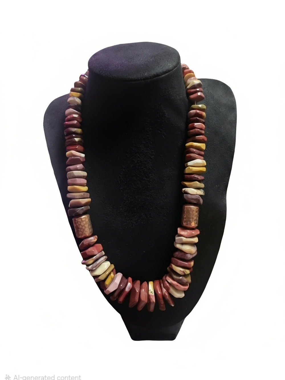 Jay King Multicolor Stone Chip Necklace in Red, Yellow, Cream, Brown